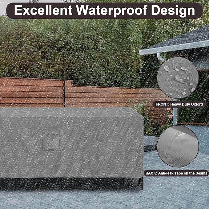 PureFit Patio Furniture Covers, Outdoor Table Furniture Cover Waterproof, Patio Sectional Couch Set Cover for Deck, Lawn and Backyard, UV Resistant, 126"L x 126"W x 32"H, Gray