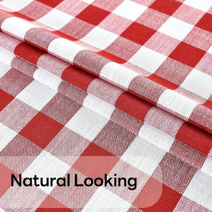 Gingham Table Cloth for Rectangle Tables red Checkered Plaid Tablecloth Heavy Duty Cotton Blend Washable & Wrinkle Table Cover for Outdoor Kitchen Dining Picnic Camping (60x120 Inch)