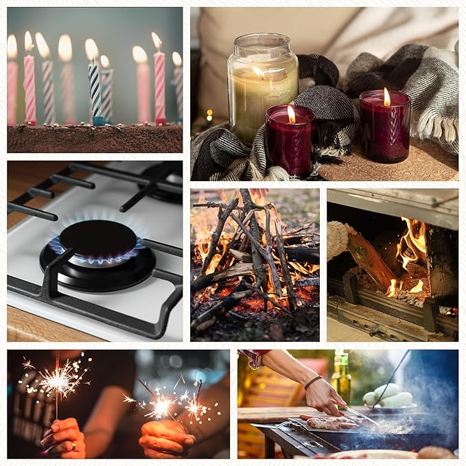 MK Lighter 6-Pack Multi-Purpose Butane Lighters – 4 Soft Flame Utility + 2 Mini Torch, Assorted Colors for Candles, Camping & Outdoor Use (Random Color Combo)
