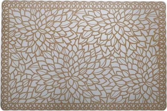 Gugrida Plastic Light Brown Placemats for Dining Table Tablemats Vinyl PVC Table Mats for Kitchen 6pcs