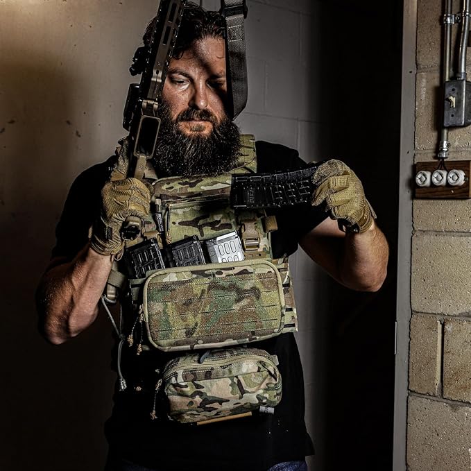 LPPC V.2 Tactical Vest, Low-Profile Vest, Modular, Placard Compatible, Made from 1000D Nylon Laminates MultiCam