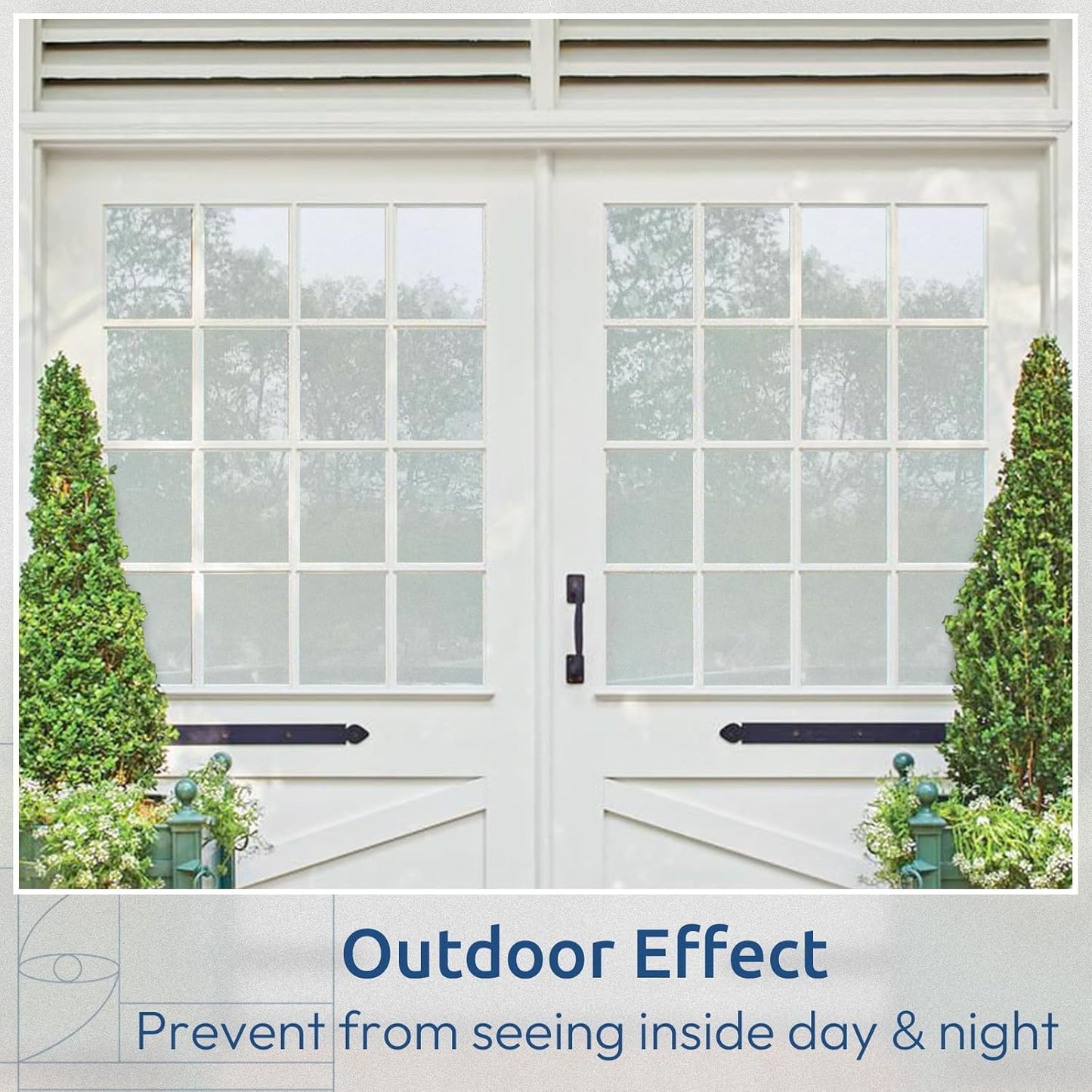 rabbitgoo Window Privacy Film, Non-Adhesive Frosted Glass Window Film for Bathroom, Static Cling Heat Blocking Stickers for Home Indoor Opaque Frosting Coverings House Tint, Matte White 35.4" x 157"