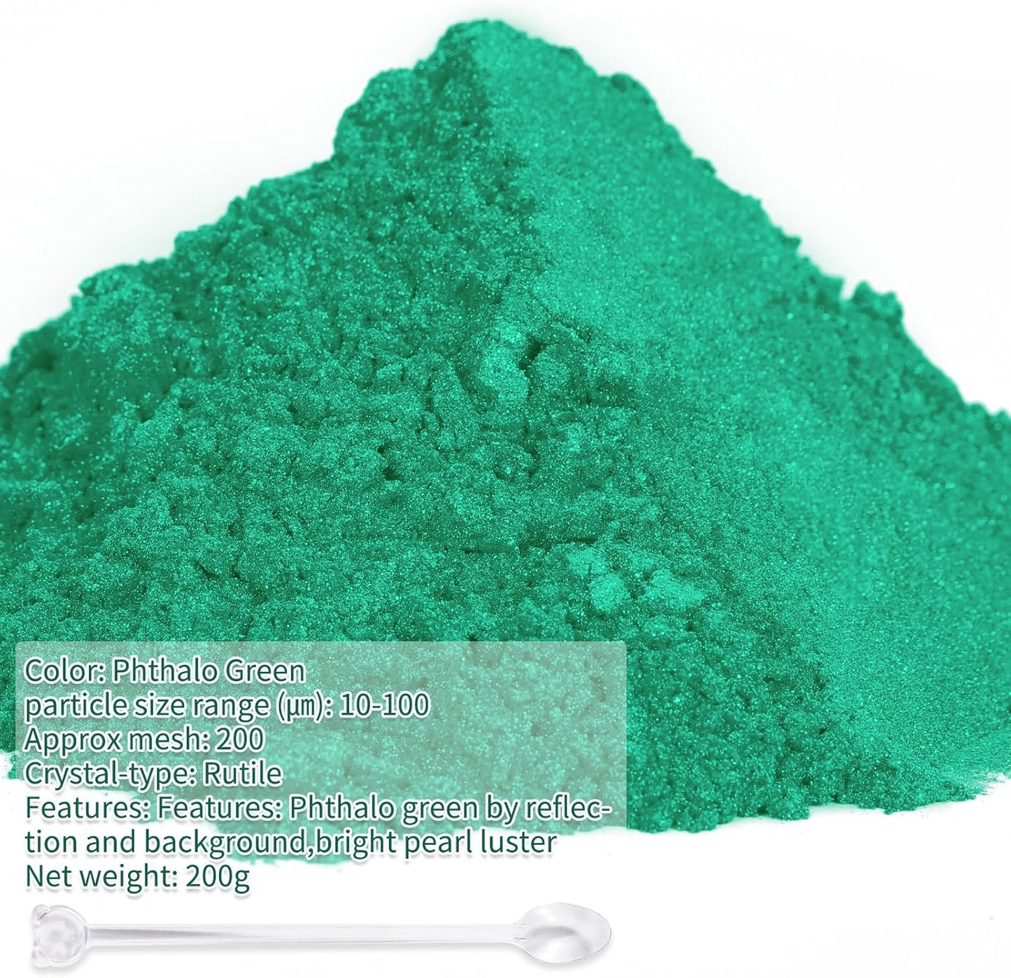 Mica Powder,7.05OZ（200g）,Phthalo Green Mica Powder Pigment for Epoxy Resin，Lip Gloss，Car Paint，Dye，Soap Making，Nail Polish,Epoxy Resin,Candle Making,Bath Bombs