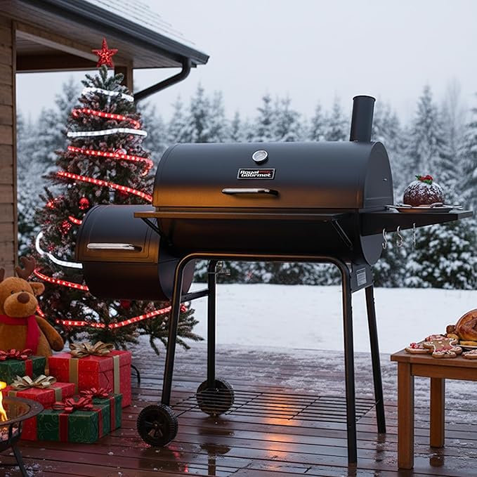 Royal Gourmet CC1830S BBQ Charcoal Grill and Offset Smoker | 823 Square Inch cooking surface, Outdoor for Camping | Black