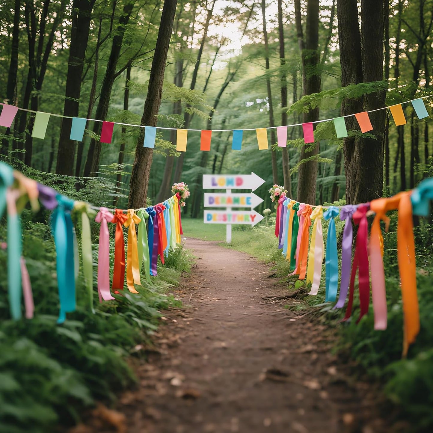 1-1/2 Inch Double Faced Satin Ribbon Set, 50 Yards Pack, Into The Forest-10 Colored Green Ribbon Bulk for Gift Wrapping, Crafts, Flower Bouquet, Eco Environment, Earthy Day, Forest Wedding