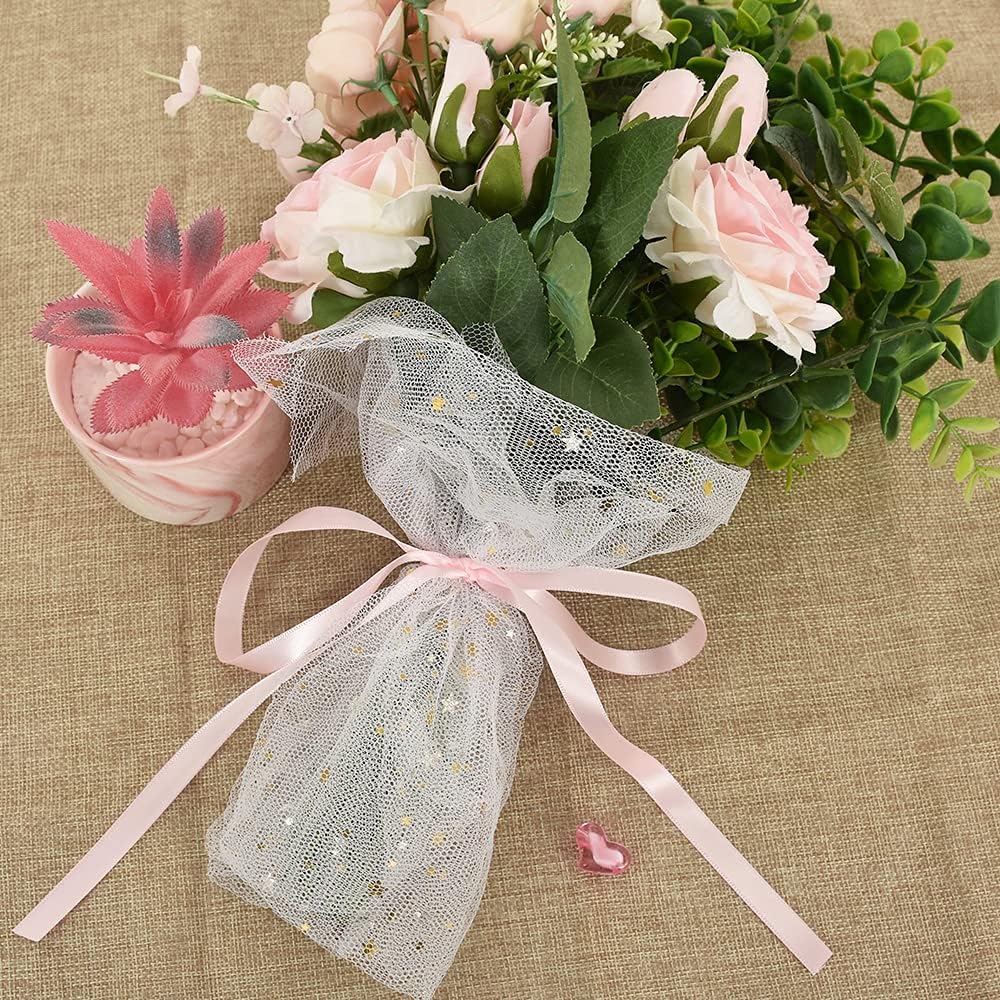 TONIFUL 3/8 Inch x 100yds Light Pink Satin Ribbon Thin Solid Fabric Ribbons Roll for Gift Wrapping Invitation Floral Hair Balloons Craft Party Wedding Decoration Valentine's Day Bouquet