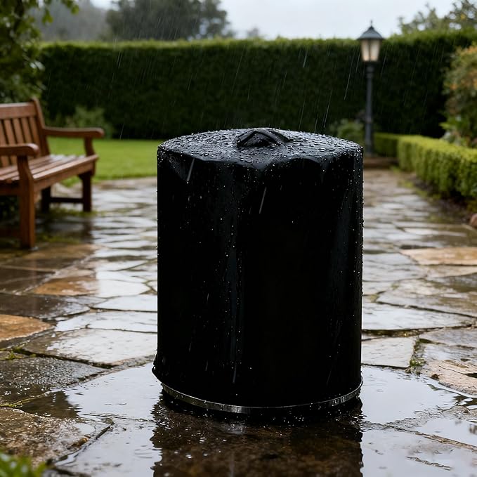 POMER Firepit Cover For NinJa Fireside360 Outdoor Heater,Water-Resistant Dust/Leaf Protection, Dual Handles, Dual Drawstring Hem — Fits for Fireside360 Fire Pit