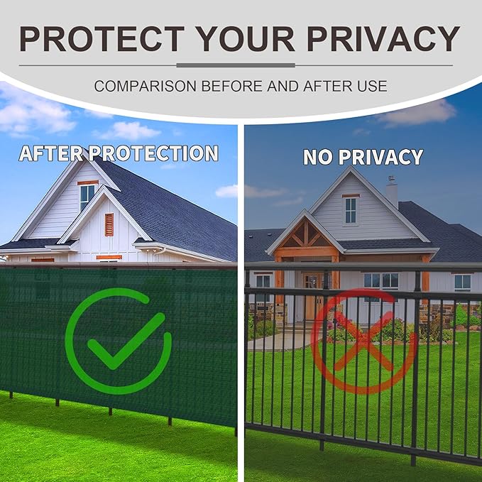 LOVE STORY Custom Size 3'x2' Dark Green Balcony Privacy Screen,UV Block Privacy Fence Screen,90% Shield for Outdoor Pool Garden Apartment Railing
