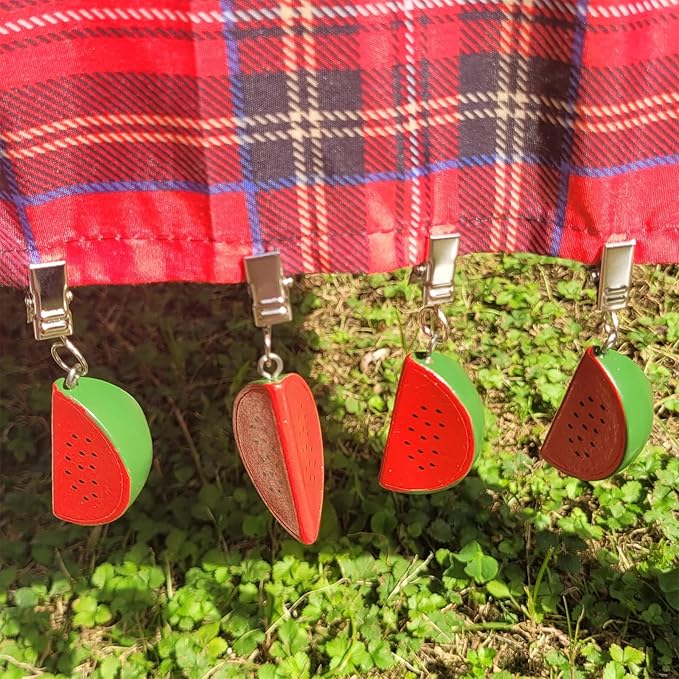 TwoFish Home Set of 4 Ｗatermelon Resin Tablecloth Weights Clips Handicraft Ｗatermelon Tablecloth Clamps Pack of 4