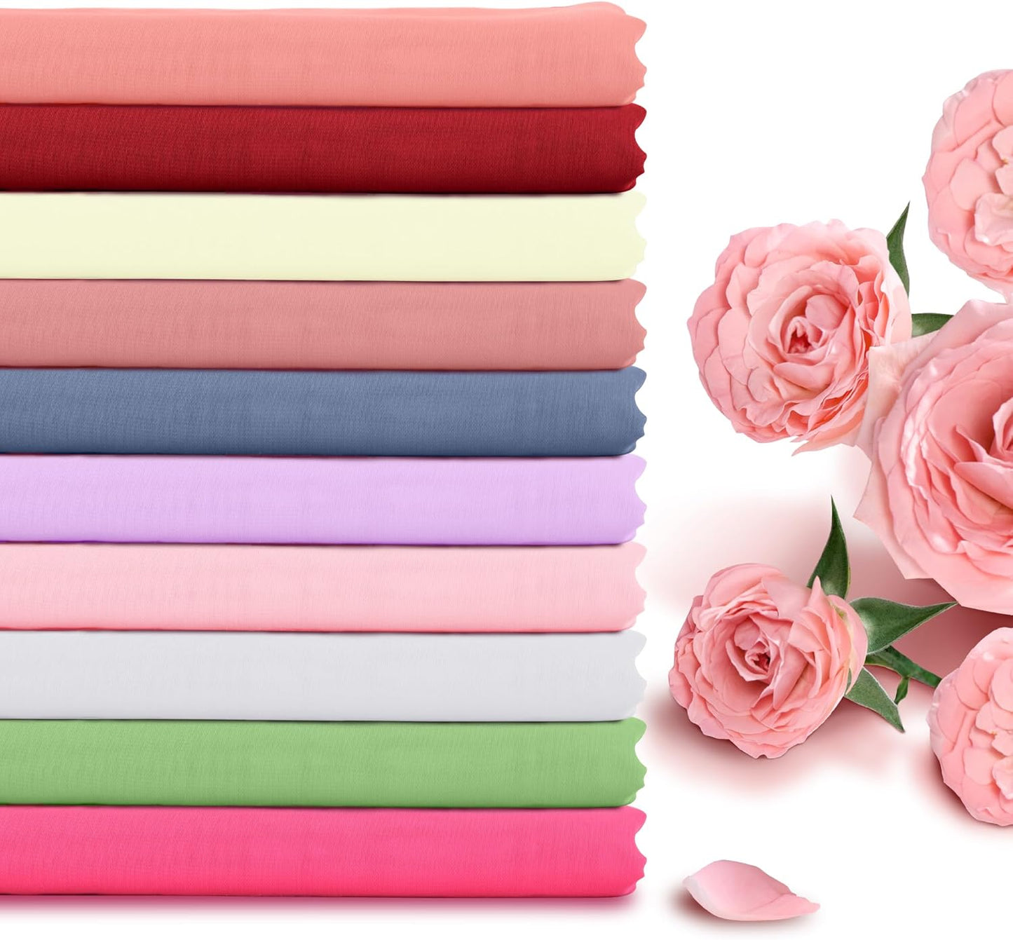 Horbaunal Hot Pink Chiffon Fabric by The Yard, 1 Yard Continuous Sheer Fabric 59" Wide Soft Draping Fabric for Wedding Arch Draping Party Backdrop DIY Sewing