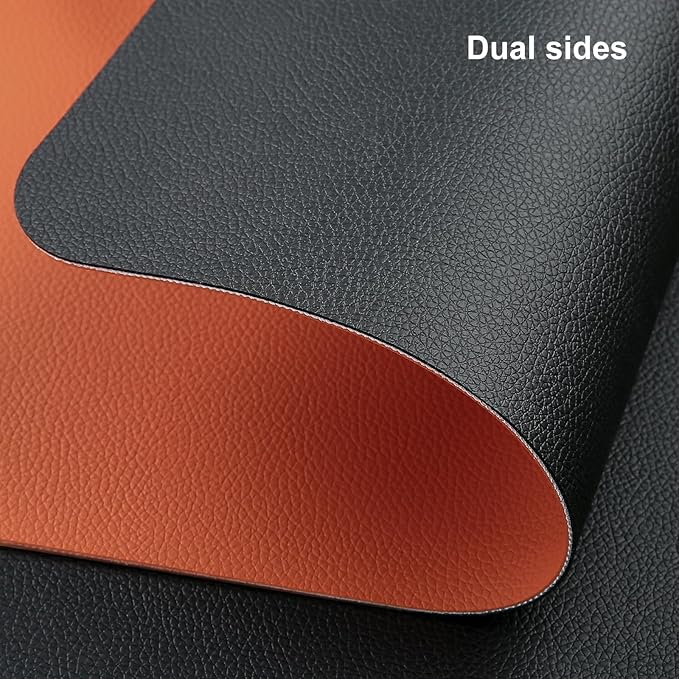 Myir JUN Table Runner Double Sided Vinyl Runner Table 72 Inch Long Runner for Table Washable Waterproof Non-Slip for Home Decorations Black Orange,12 x 72 inch