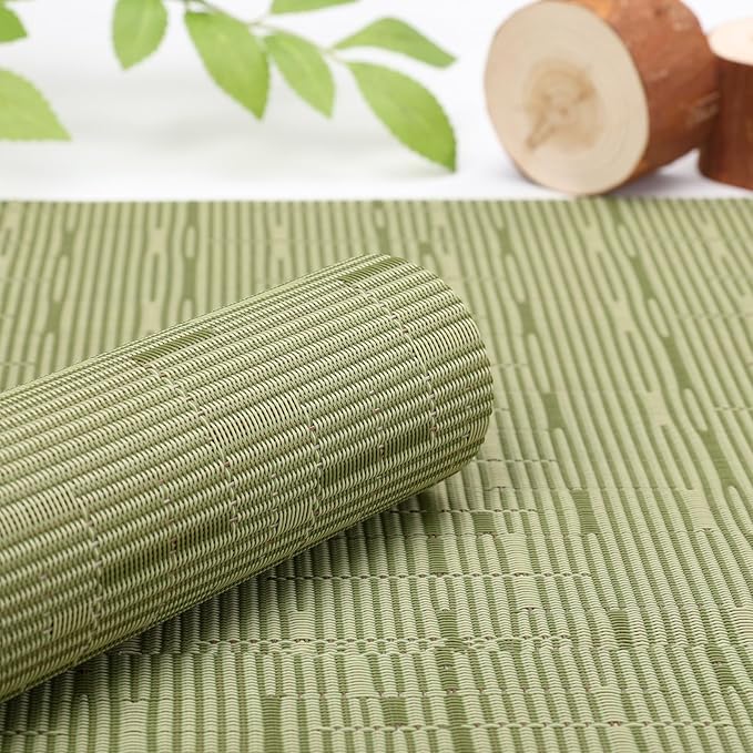 Myir JUN Table Runner, Vinyl Table Runner Indoor Arbitrarily Cropped Runner for Table Heatproof for Home Party (Green, 15 x 94 inch)