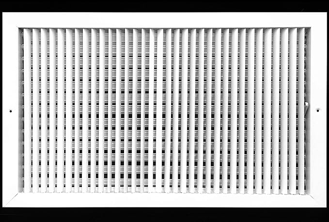 24" X 14" Adjustable AIR Supply Diffuser - HVAC Vent Cover Sidewall or Ceiling - Grille Register - High Airflow - White [Outer Dimensions: 25.75"w X 15.75"h]
