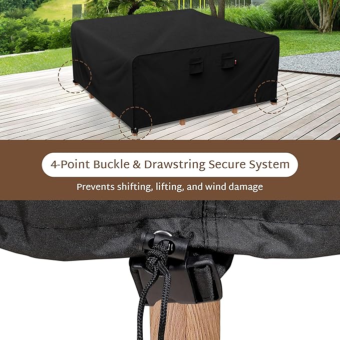 iBirdie Outdoor Patio Furniture Set Covers 160 x 160 inch Waterproof Weatherproof Square Cover, Heavy Duty 600D for Outside Extra Large Dining Table and Chairs fit 13 x 13 ft, 150 x 150 inch