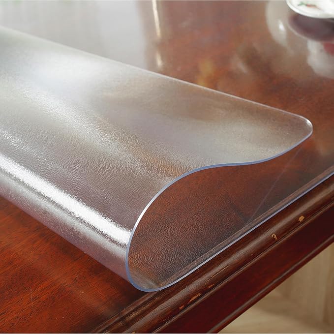 Frosted Clear Table Protector 36 x 48 Inch, 2mm Thick Plastic Table Cover, Waterproof PVC Clear Table Cover Protector, Desk Protector Mat, Writing Desk Pad for Desktop, Coffee & Dining Room Table