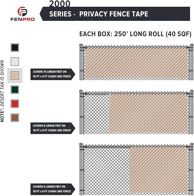 Chain Link Fence Privacy Tape (Desert Tan)