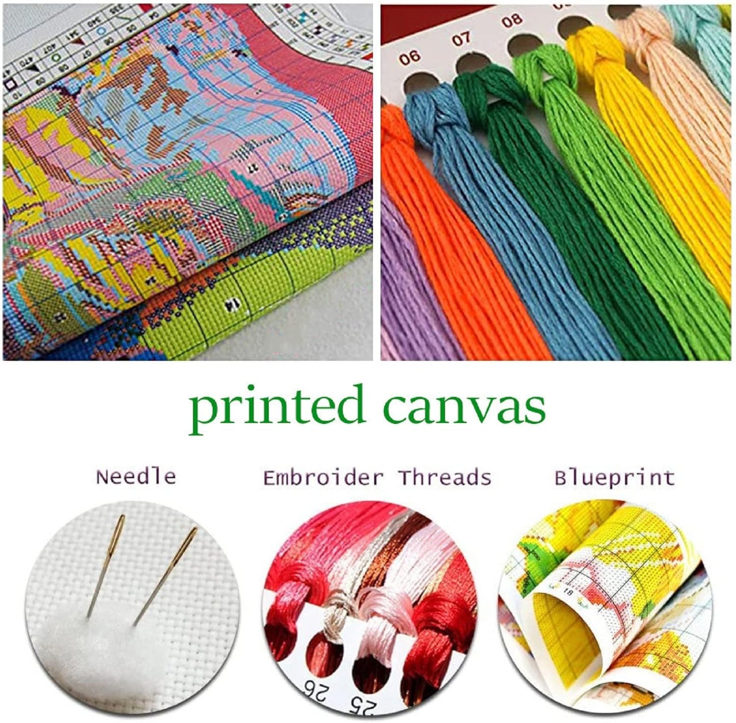 Dimxvean Stamped Cross Stitch Kits,Cross Stitch Kits for Adults Beginners,Embroidery Kits Full Range of Cross Stitch Stamped Kits Needlepoint Kits Cross Stitch Patterns- (Craftkit03)