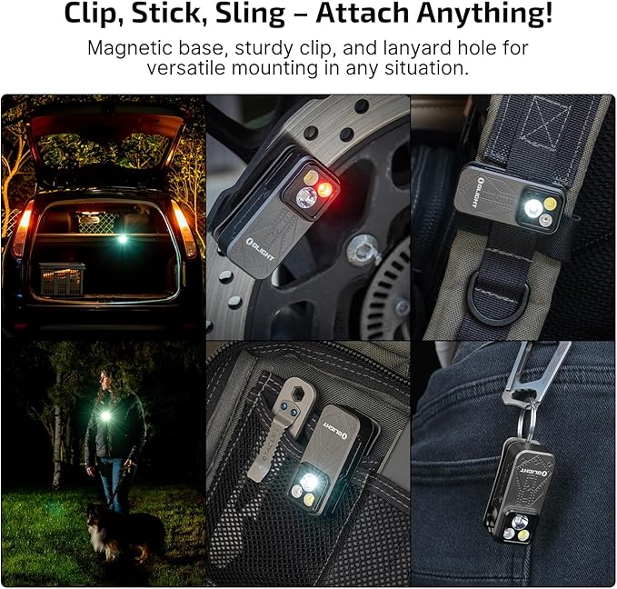 OLIGHT Oclip Pro EDC Flashlight Clip-on Light, Rechargeable 500 Lumens with Three Lighting Solutions Type-C Charging, Magnetic Flash Lights for Outdoor or Indoor Use(Phantom Squadron)