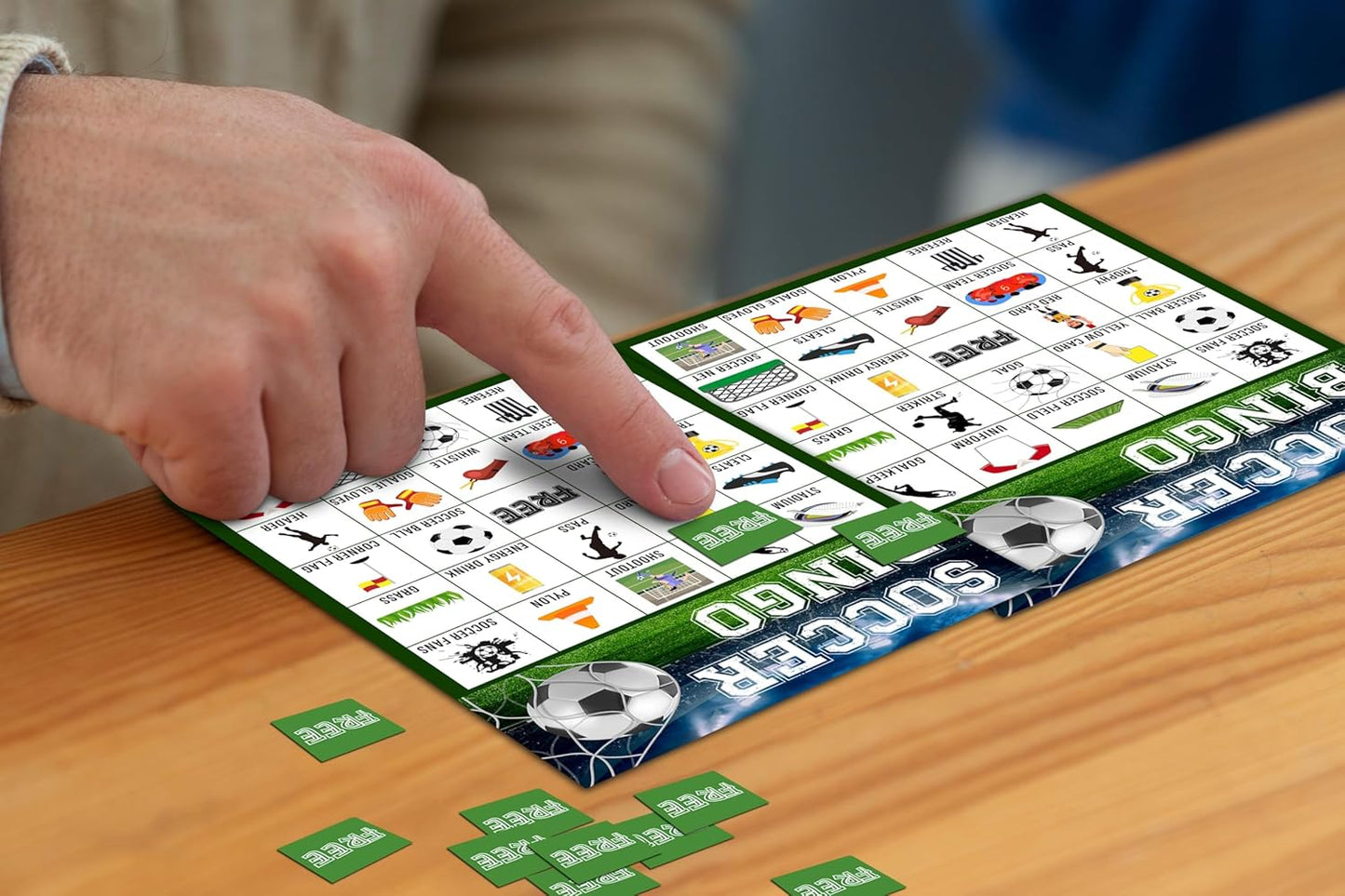 Soccer Bingo Game, Soccer Party Games Bingo Cards for Adults, Sports Party Game, Party Favors Supplies Decorations, 24 Players Birthday Games (B08)