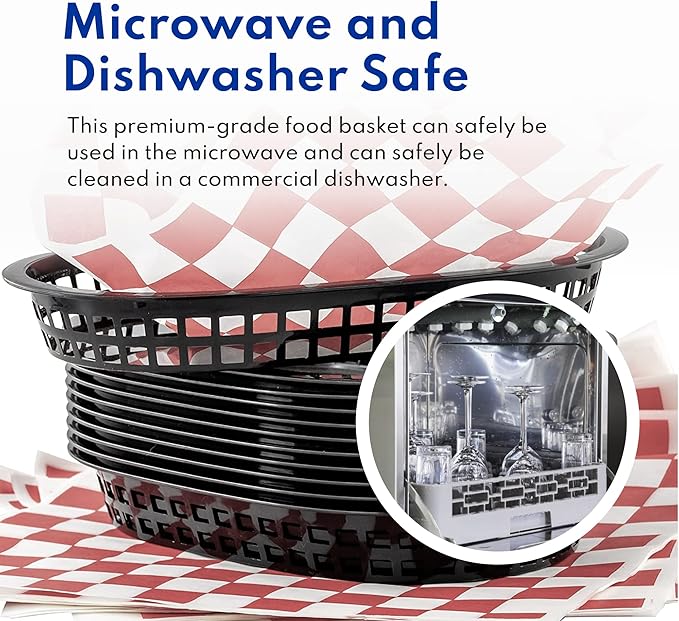New Star Foodservice 44171 Fast Food Baskets, 9 1/4-Inch x 6-Inch Oval, Set of 36, Red