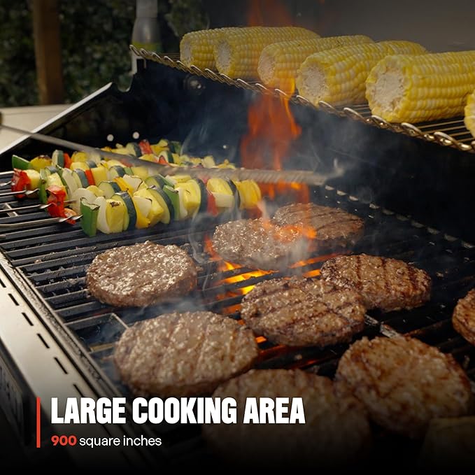 Monument Grills 6-Burner Convertible Natural Gas Smart bbq Grill Stainless Steel Denali 605 with BBQ Cover