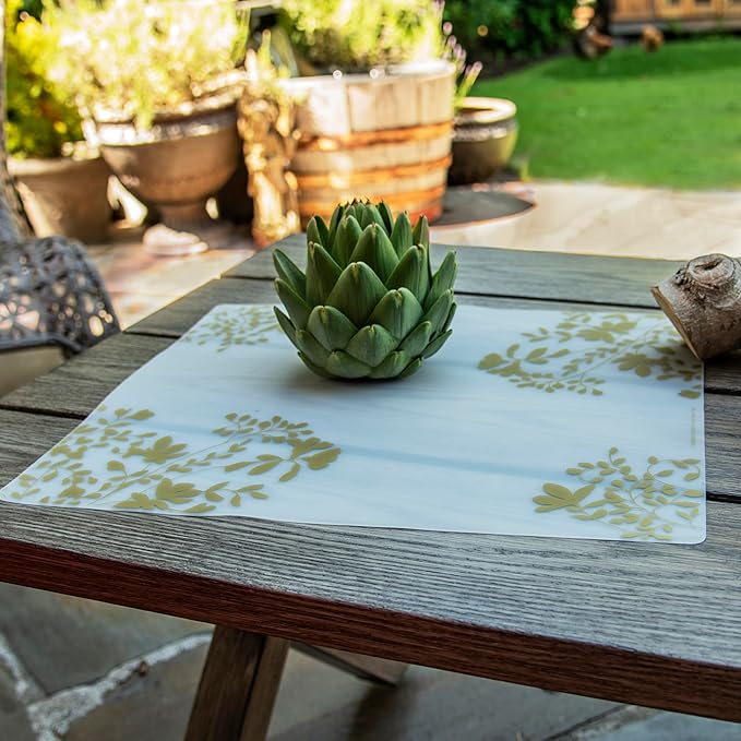 MODERN-TWIST Placemat 100% Food-Grade Silicone, Waterproof and Reusable, Jardin – Gold