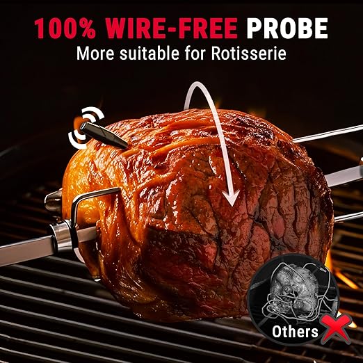 ThermoPro TempSpike 2000FT Wireless Meat Thermometer Digital with 2 Ultra-Thin Meat Probe, Grill Thermometer Wireless for Rotisserie, Smoker, BBQ, Steak Grilling Accessory, Kitchen Cooking Thermometer