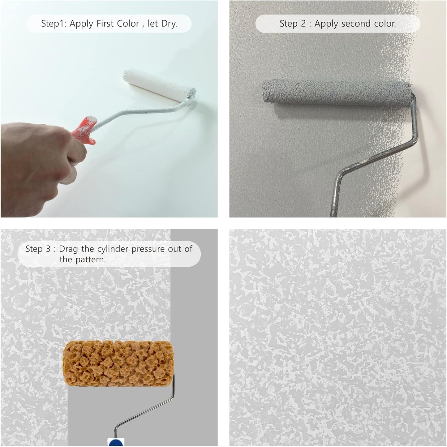 Hanroy Sponge Paint Roller Small 7" for Texture Painting Decorators Brush Tool, Fast and Easy Pattern Art Sponge Roller for Home Wall(M90FT)