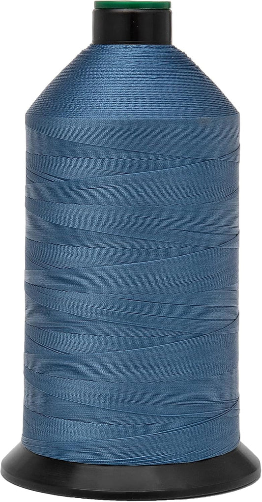 Extra Strong Bonded Nylon Thread #69 Tex70 – 16 OZ, 6000yds, Versatile Stitching Solution for Leather, Upholstery, Canvas Repair and More (Indigo)