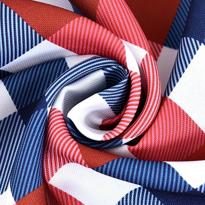 Classic Gingham Tablecloth Fabric - Oblong 58x120 Water Resistant Patriotic Party Table Cloth for Indoor/Outdoor Use - Tabletop Cover for Independence Day Memorial Day
