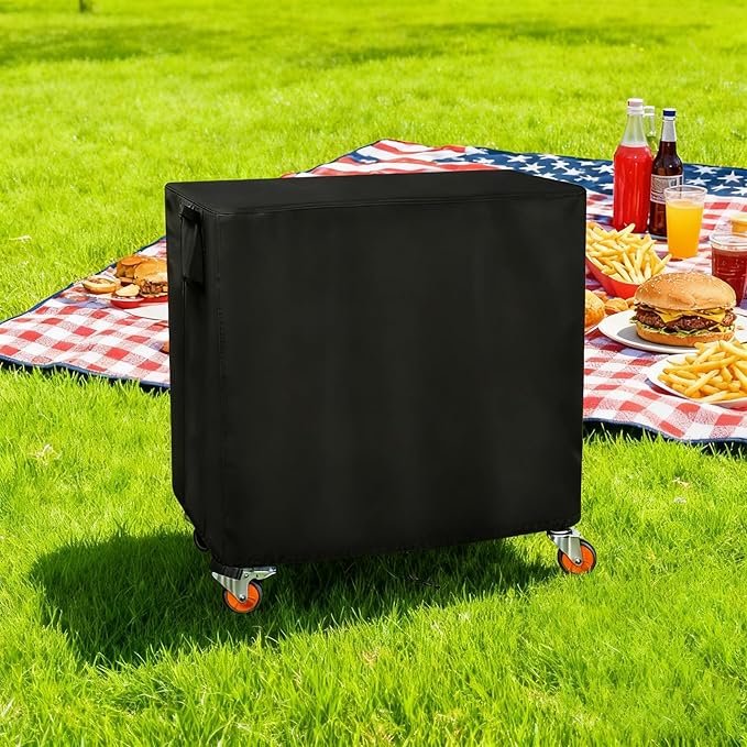 Outdoor Table Cover for Grill Table, 40 inch Grill Table Cart Cover Waterproof for EUTRKei Portable Griddle Table/BBQ Cart/Cooler Cart,Black-40"L x 17" W x 28" H