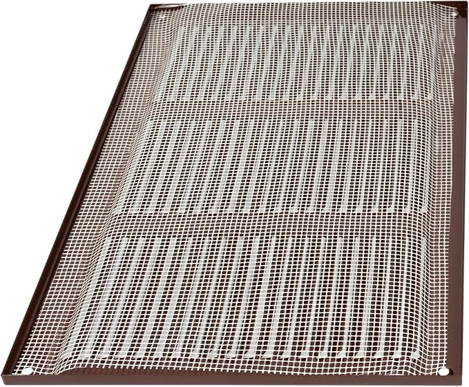 Repa Market 12x8 Inch Air Vent Cover/Brown Galvanized Steel Louvered Grill Cover with Mesh Screen/Wall or Ceiling Vent/Durable Flush Mount HVAC Register for Indoor and Outdoor Ventilation