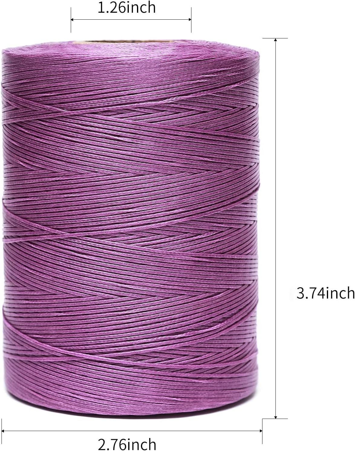 Waxed Thread,852Yards 150D 0.8mm Flat Polyester Wax Thread for Hand Sewing Leather Craft DIY Projects Shoes Repair Book Binding(Light Purple)