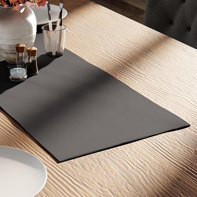 Encasa XO Table Runner 13"x36" Long | Cotton Canvas Fabric | Grey Solid Color | Machine Washable & Durable