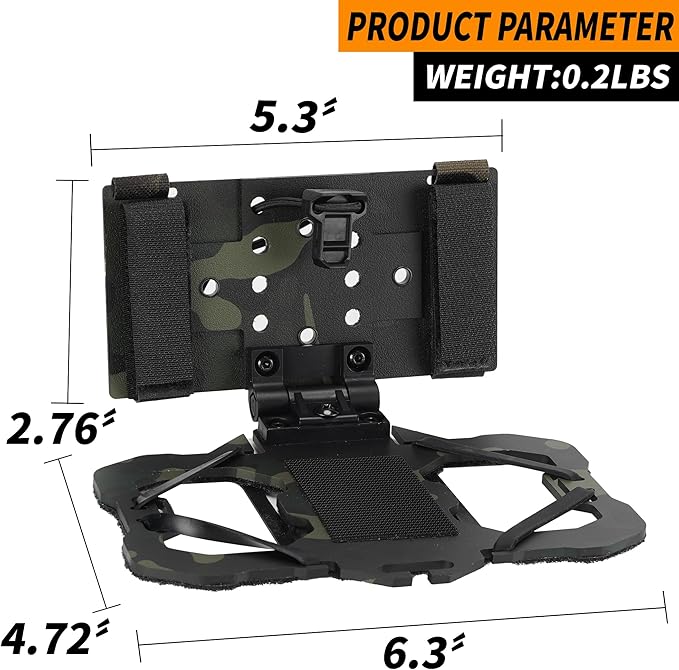 Tactical Phone Holder Available in Full Size Plate Carrier Phone Mount Adjust Nylon Molle Phones Holder for Tactical,Car,Office (MCBK)