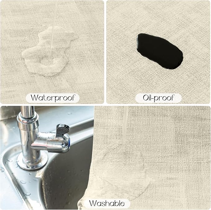 Romanstile Reversible Vinyl Placemats Set of 8, Faux Leather 100% Waterproof Oil-Proof Wipeable Place Mats, Heat Resistant Dual Sided Table Mats for Kitchen/Dining/Party (Black Beige, 12 x 17 Inch)