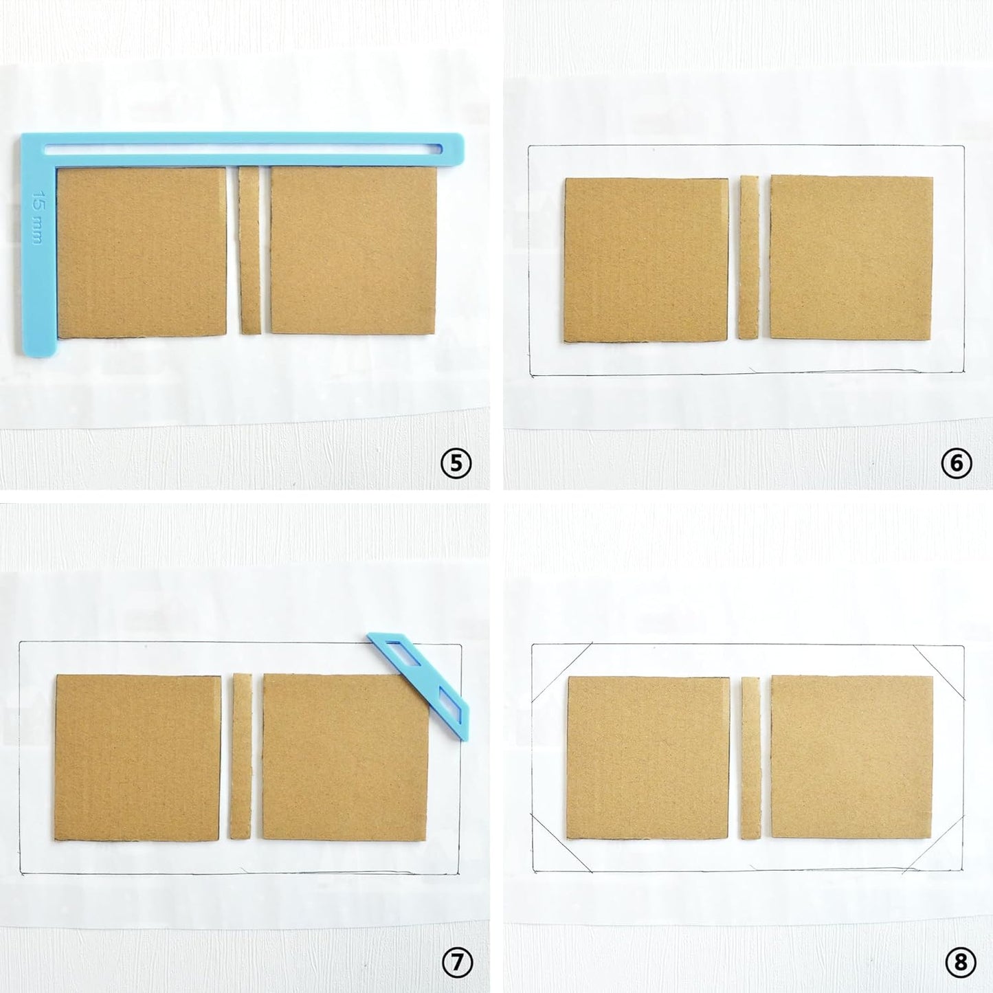 UPTTHOW 6Pcs Bookbinding Easy Scrapbooking Tool for Starter, Complete Great Stencils and Cutter Guide Kit Can Be Made into Notebook Calender Junk Journal Handbook