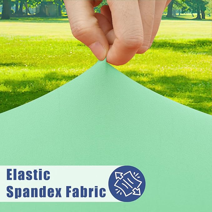 Spandex 4 Foot Rectangle Table Cloth 6 Pack, Elastic Fitted Tablecloths for Picnic, Stretch Washable Patio Table Cover for Outdoor, Camping, Banquet and Parties (Bright Green, 30"x48")