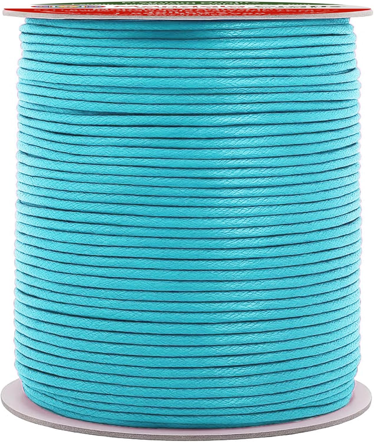 Mandala Crafts 2mm 109 Yards Turquoise Cotton Waxed Cord for Jewelry Making Bracelet Cord Waxed String - Beading String Thread Jewelry Cords for Necklaces String