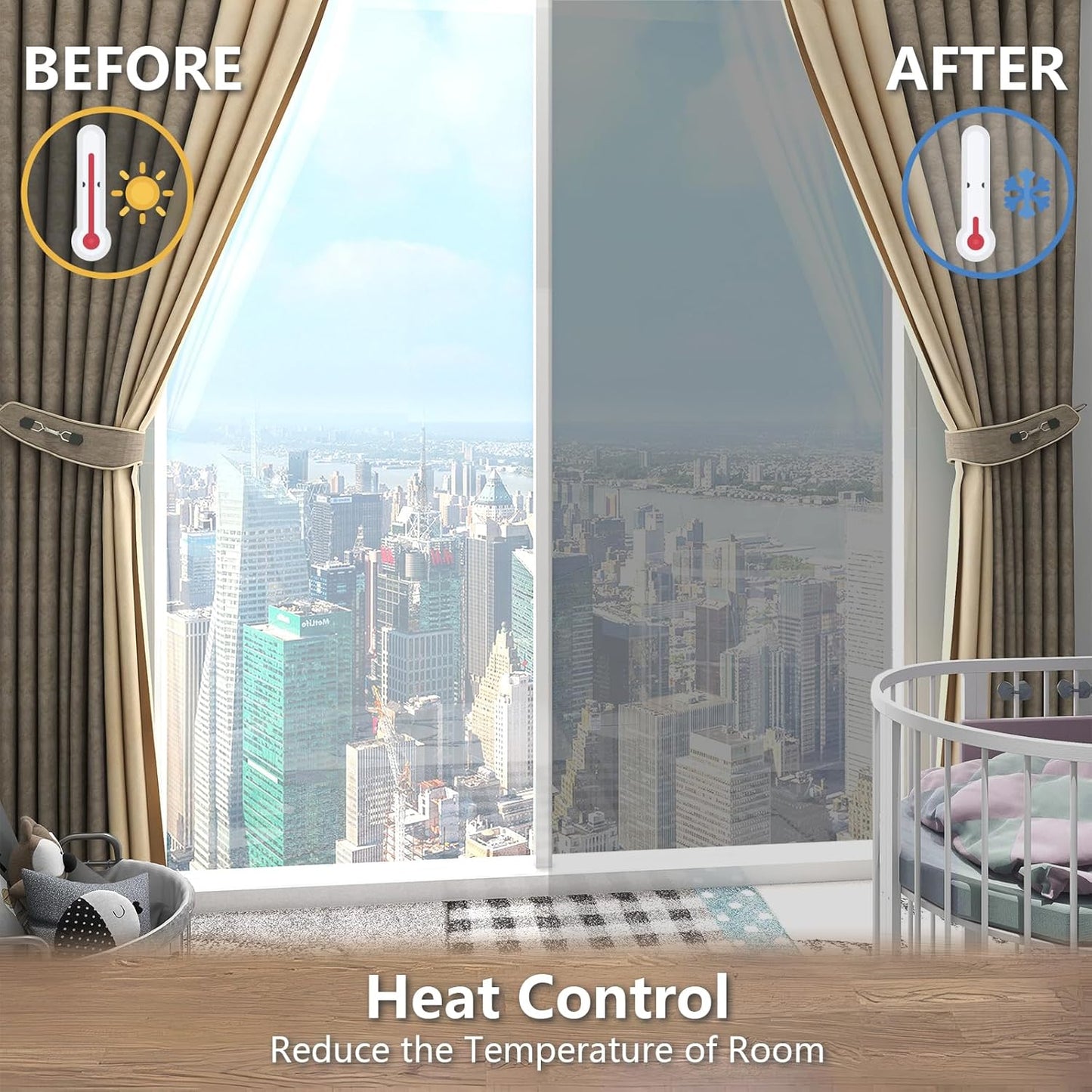 LEMON CLOUD One Way Window Privacy Film See Out Not in Reflective Mirror UV Window Cling Sun Blocking Heat Control Glare Control with Tools,23.6 Inch x 78.7 Inch