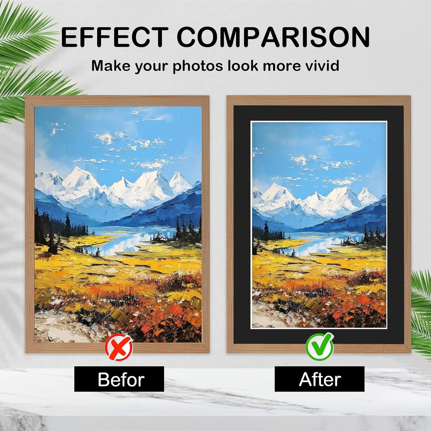 Prudiut 15 Pack 5x7 Black Picture Mats, Frame Mattes for 4x6 Pictures Display Photo Frame Mat Core Bevel Cut Mat Board Show Kit for Photos, Prints, Artworks