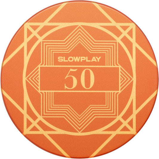 SLOWPLAY Nash Ceramic Poker Chips in Bulk, Casino Grade Ceramic 10-Gram Poker Chip for Texas Hold'em, 39mm Professional Chips Pack of 50 with Denomination of 50