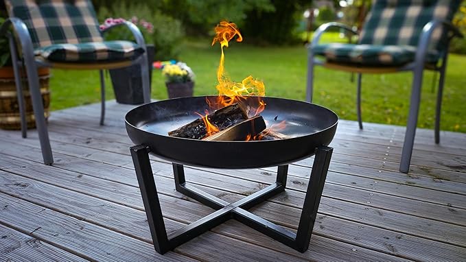 Fire Pit Redwood 31.5" Outdoor Fire Bowl, Steel Firepit for Patio, Backyard & Garden (31.5" Redwood)