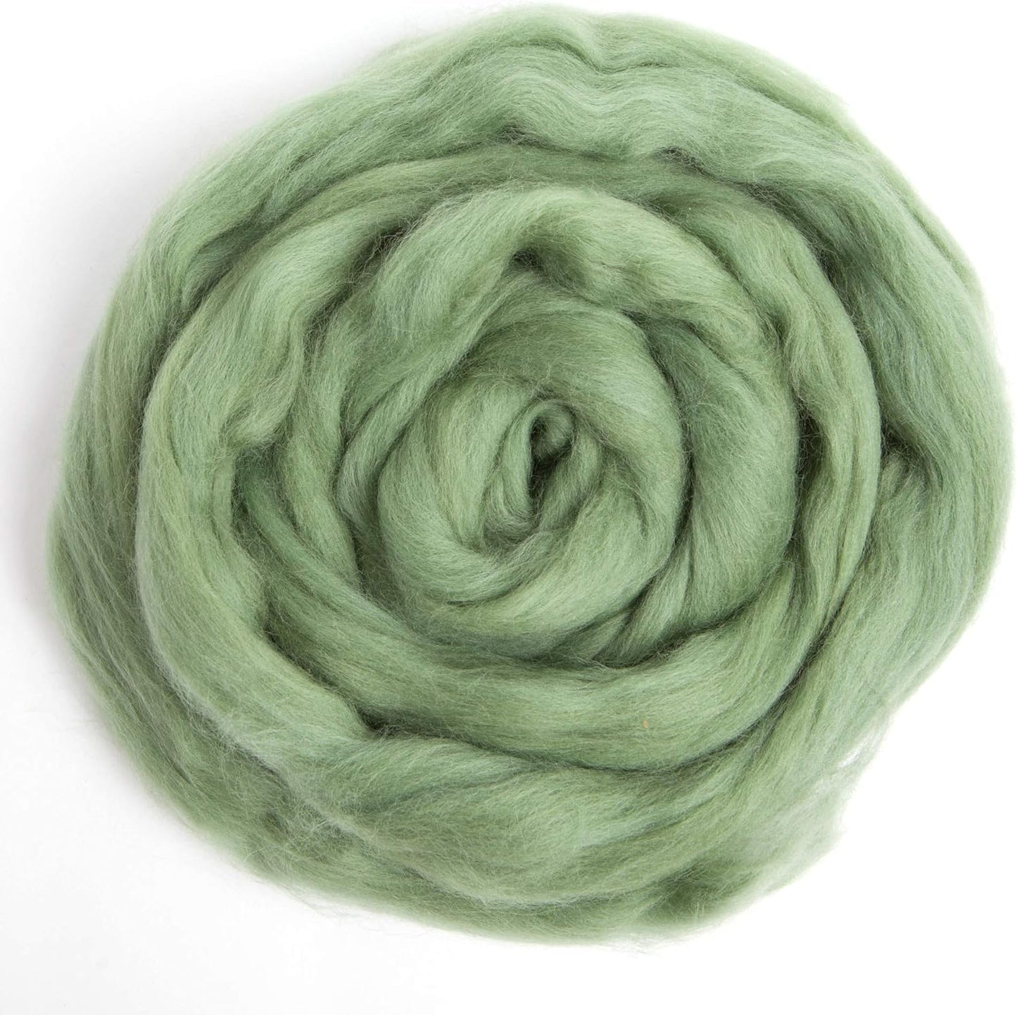Desert Breeze Distributing 100% Natural Merino Wool Roving - Premium Combed Top Merino Roving Wool - Tapestry, Spinning, Wet Felting & Needle Felting Supplies - 21.5 Micron - 1 oz, Color Ivy Green