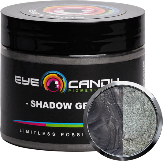 Eye Candy Pigments Premium Grey Mica Powder - Shadow Grey (50gr) - for Epoxy, Resin, Soap, Paint, Woodworking, Acrylic Pouring, Bath Bombs, Fishing Lures - DIY Arts and Crafts Additive