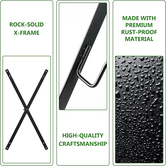 Leaf Bag Holder, Outdoor Foldable Trash Bag Holder Stand for 30–50 Gallon Yard Bags, Outdoor Cleanup, Camping & Lawn Work