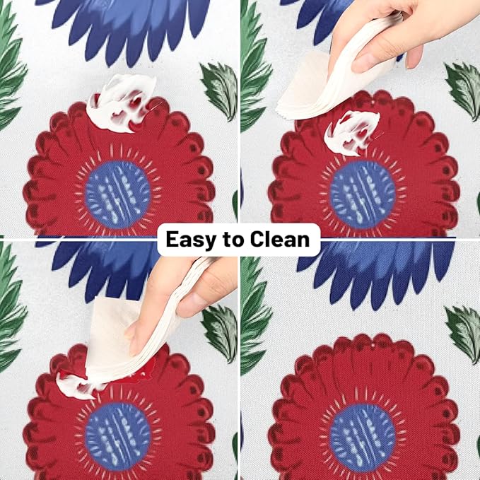 Round Tablecloth Waterproof Table Cloth for Kitchen Dinning Wedding Party Tabletop Decor,Exotic Mexican Flower Leaves Table Cover with Lace Trim,60 Inch