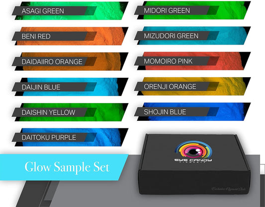 Eye Candy Pigment Powder Sets - Mica Powder for Epoxy Resin Art - Woodworking - Cosmetic Grade Mica Powder - Bath Bombs - Pigment Powder Variety Pack - Non-Toxic and Skin Safe (Glow in The Dark Set)