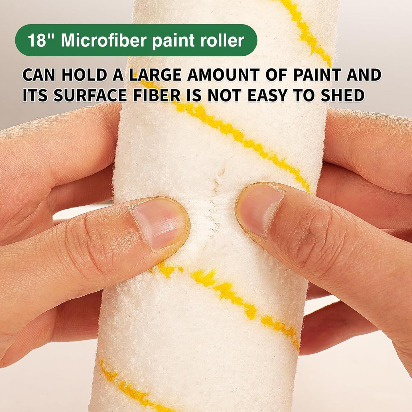 VOOMEY 7 Pcs 18 Inch Paint Tray Liners,6 Pcs 18 Inch Roller Covers, Large Paint Roller Sleeves for Wall, Ceiling, Painters, Painting Surfaces.