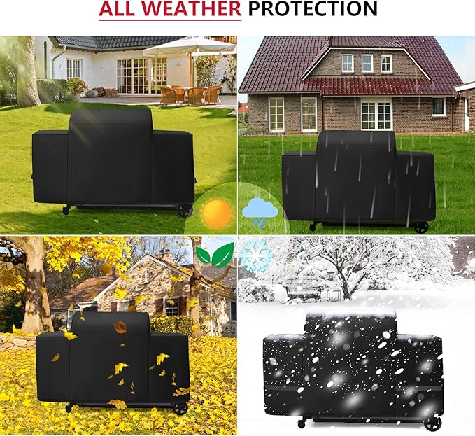 Outdoor Heavy Duty Waterproof Pellet Grill Cover for Traeger Woodridge Pro Grill Woodridge Elite Grill,Grill Cover for Traeger Grills BAC776 Full-Length All Weather Grill Cover Accessory,Black